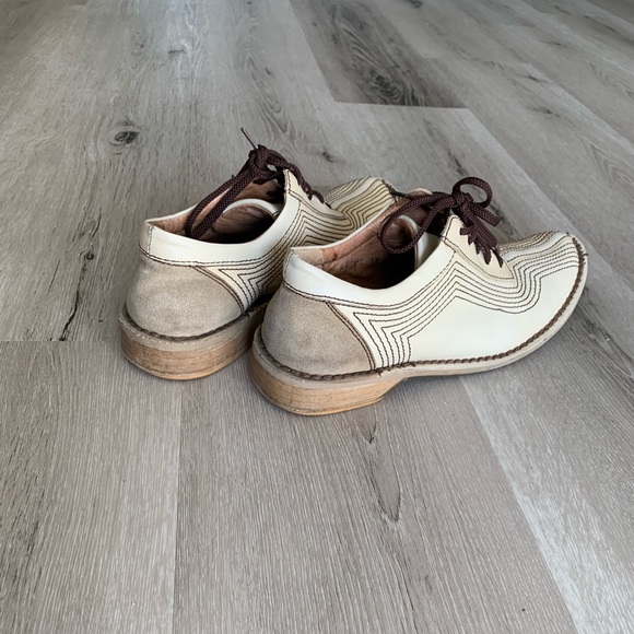 Genuine Leather Oxfords, Cream White, Size 6 - Picture 11 of 16